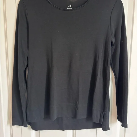 J. Jill Perfect Pima 100% Pima Cotton Black Long Sleeve Tee Top T-Shirt Size XS - Picture 8 of 12